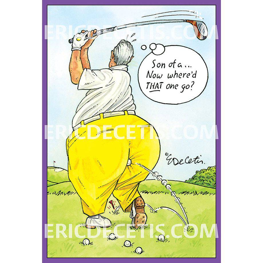 Lost Golf Ball birthday card by Pictura featuring a golf-themed design, perfect for celebrating a golf enthusiast's birthday.